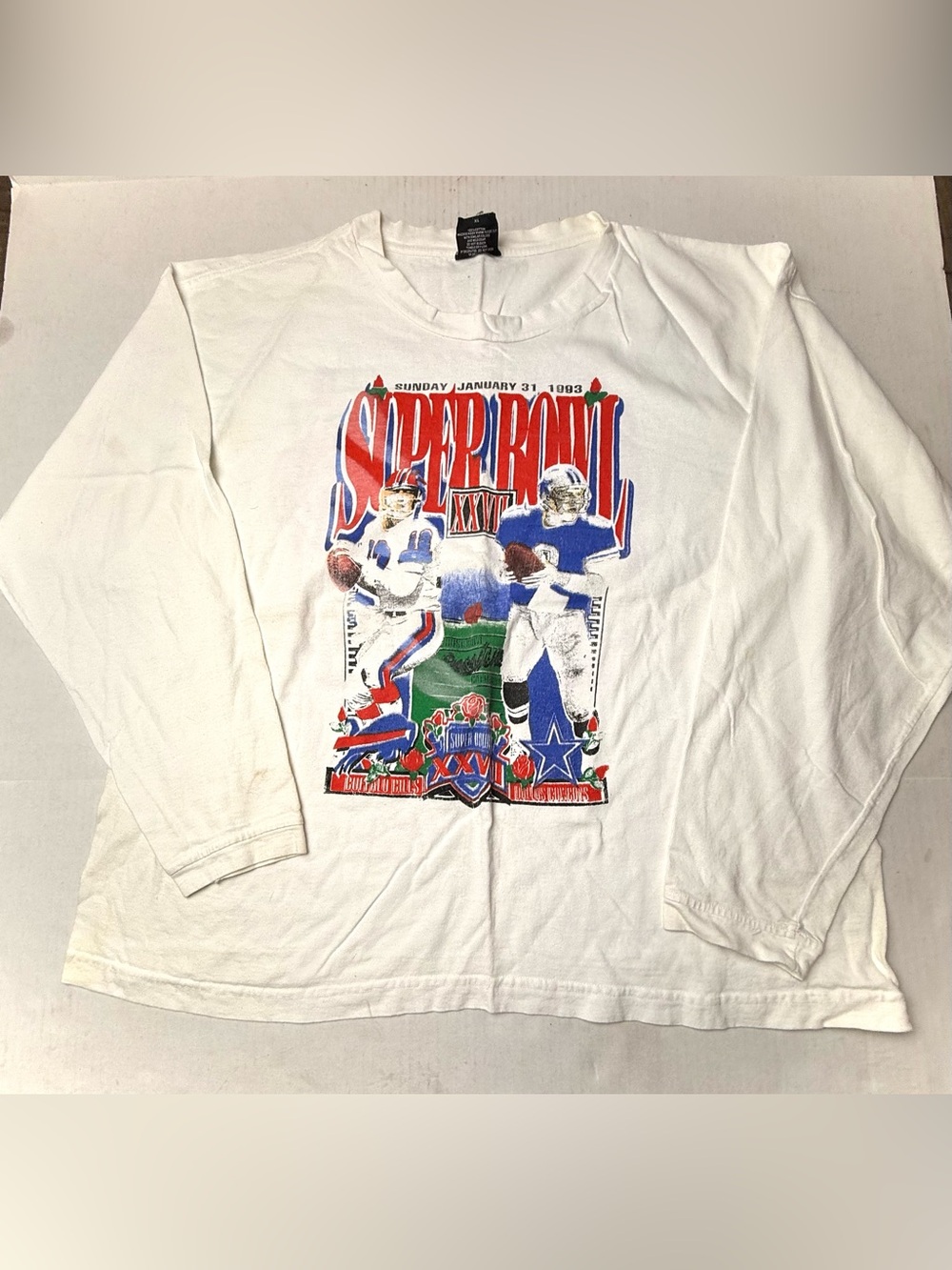 VTG 1993 Cowboys vs Bills‎ Super Bowl XXVII Mens Size XL  Rare 90s salem